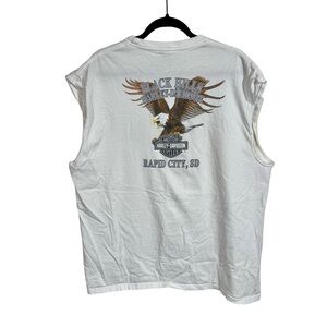 Harley-Davidson Biker Built Black Hills Rapid City, SD Eagle Muscle Tee Tank Y2K